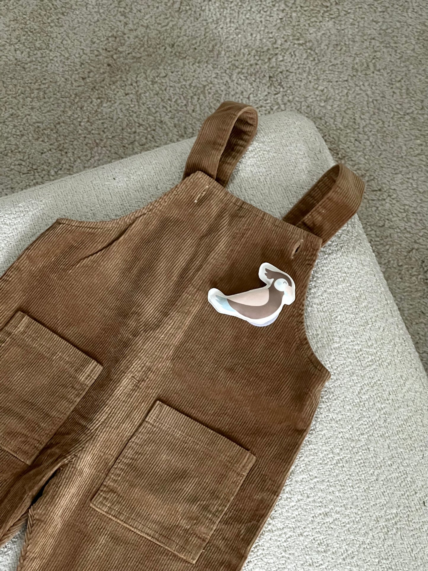 Brown jumpsuit and 2 changeable decorations