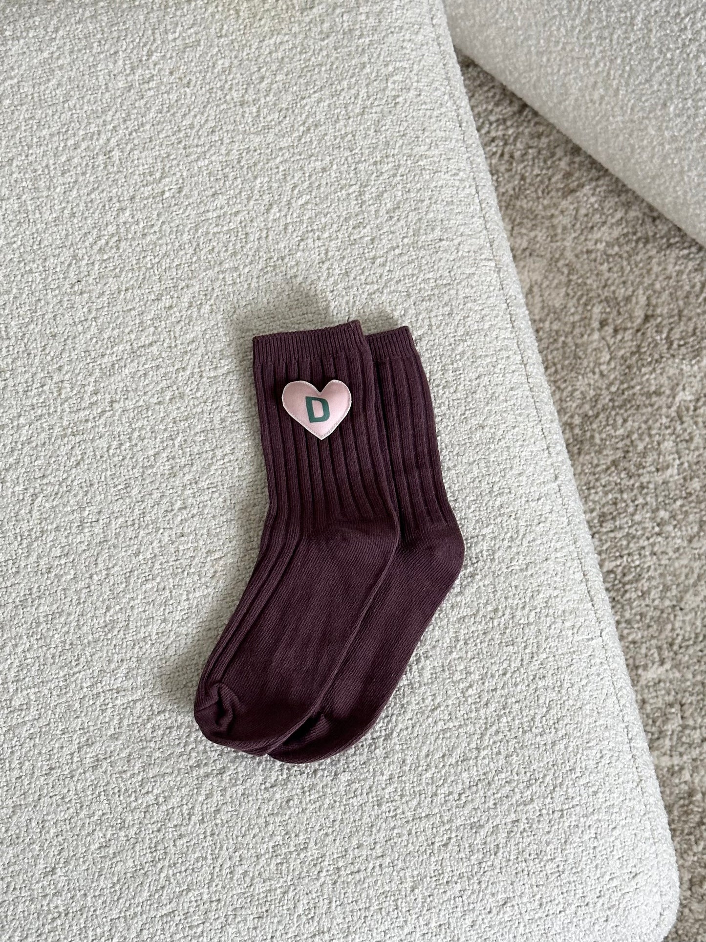 Socks with initials (color choice available)