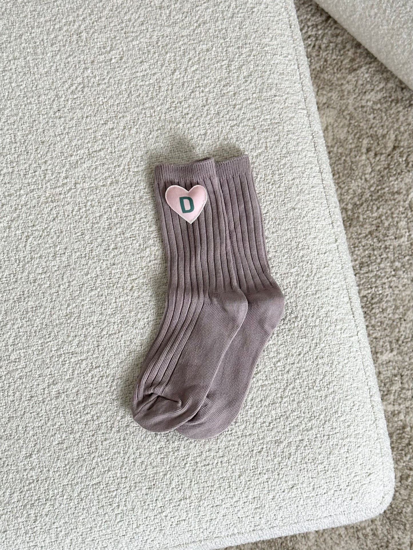 Socks with initials (color choice available)