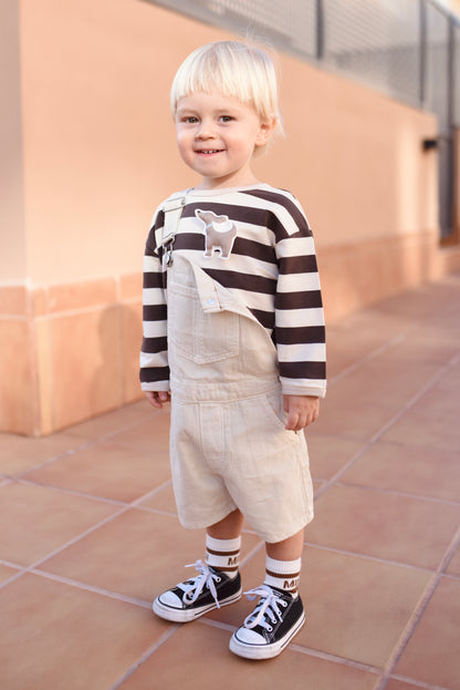 Brown striped blouse and 3 changeable decorations